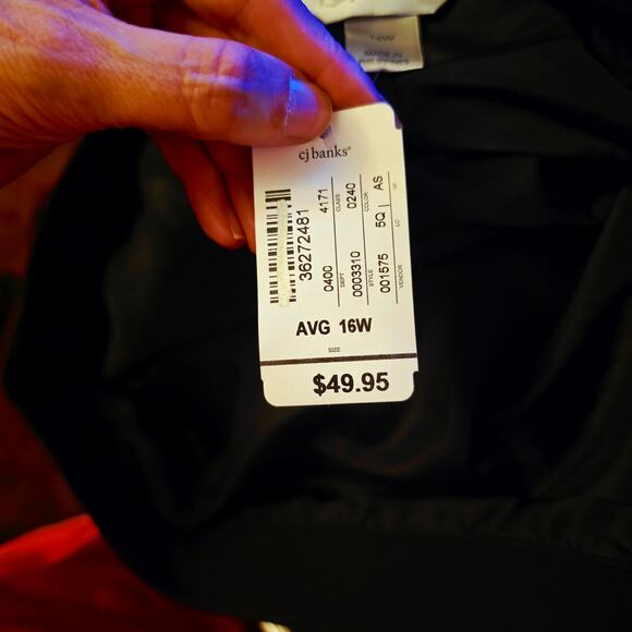 CJ Banks Dark Academia black pleated midi skirt nwt size 16w - Picture 5 of 5